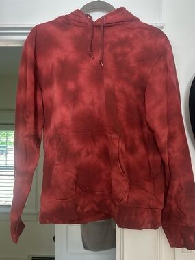 Old Navy Rust Red Tie-Dye Hooded Men's Sweatshirt